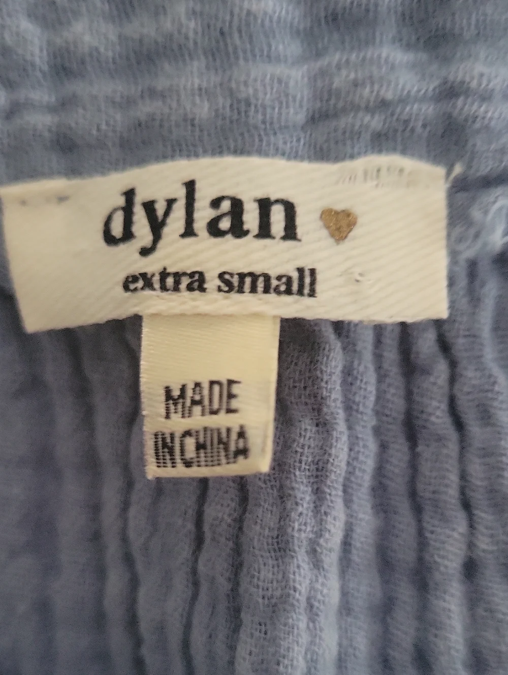 dylan Sun-washed Jolie Top Soft Cotton Gauze V-Neck XS  Vintage Blue
